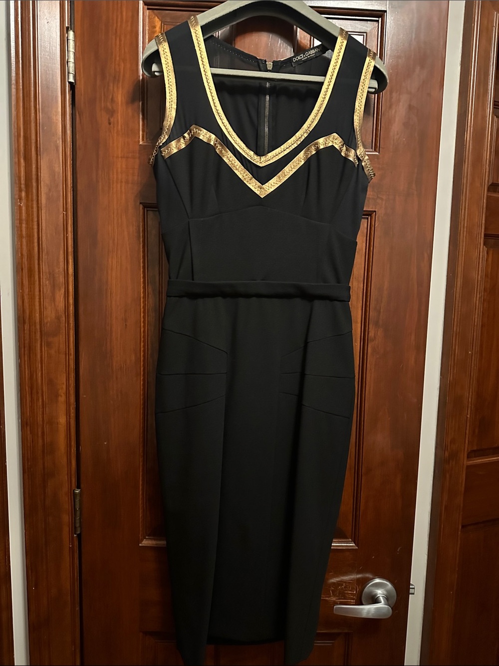 Dolce & Gabbana Black Dress with Gold Accents